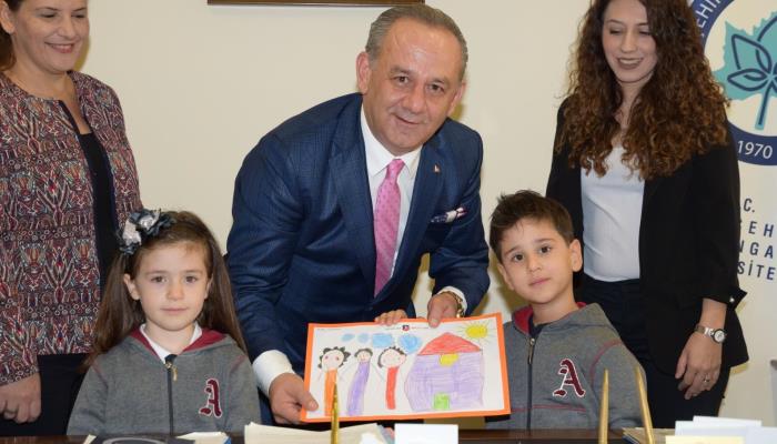 Atayurt Anaokulu Öğrencilerinden Rektör Yardımcımız Prof. Dr. Ali Arslantaş'a Ziyaret